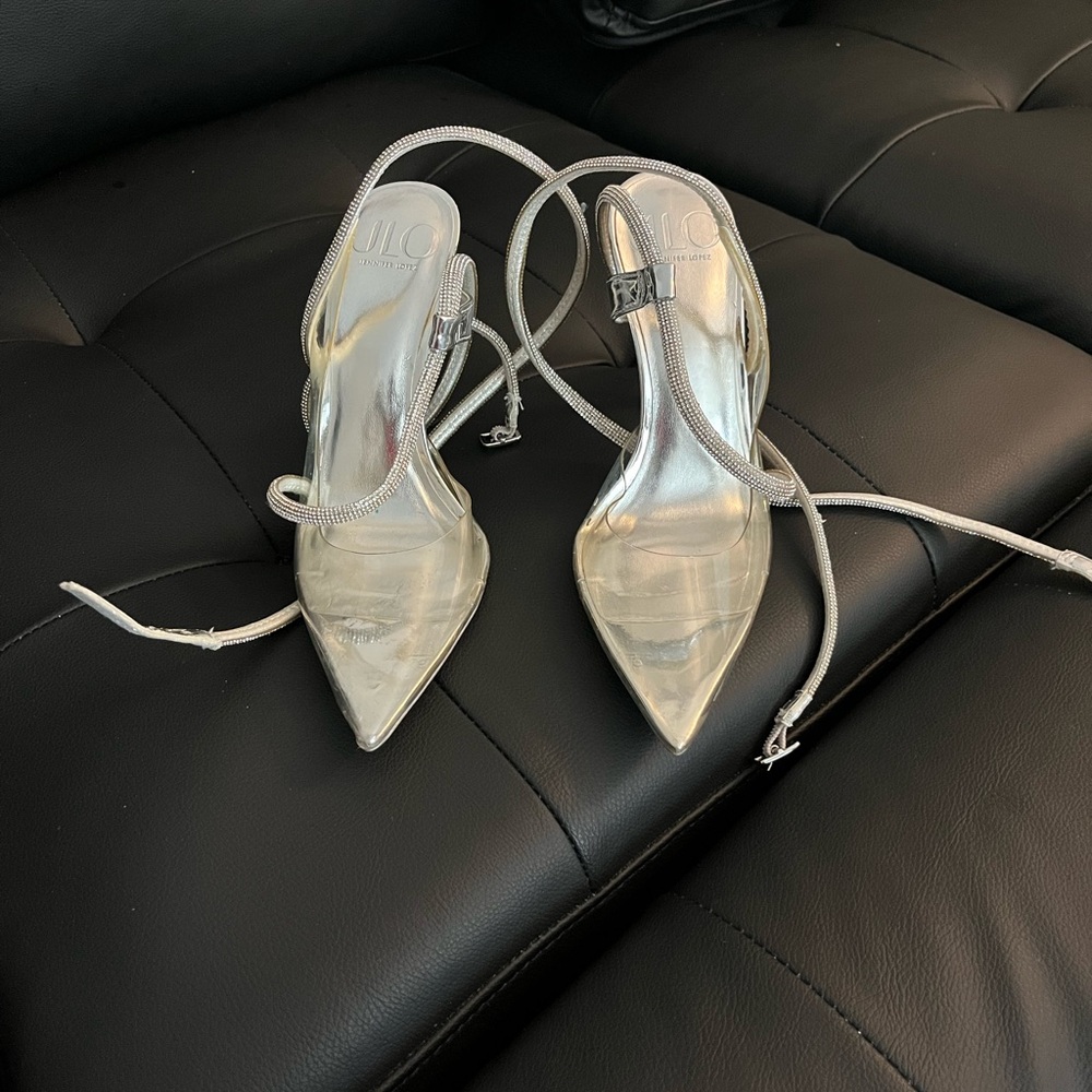 Jennifer Lopez Silver Stiletto Heels